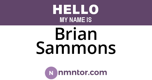 Brian Sammons