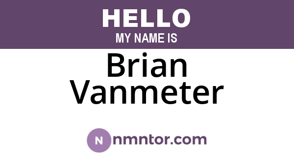 Brian Vanmeter