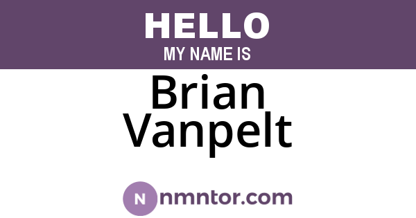 Brian Vanpelt