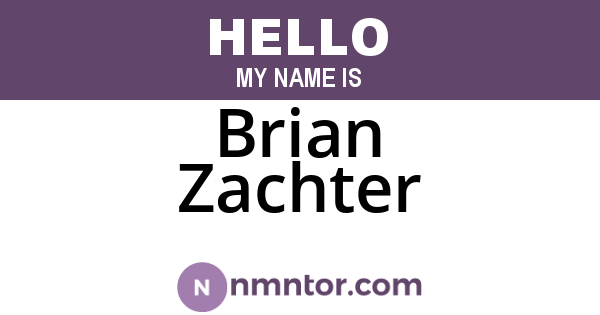 Brian Zachter