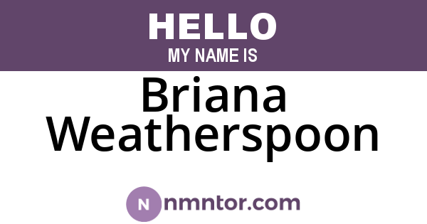 Briana Weatherspoon