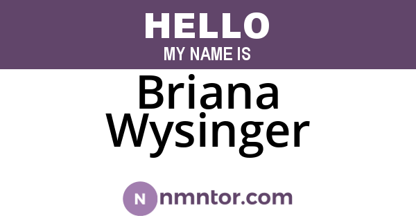 Briana Wysinger