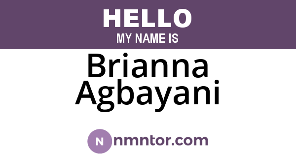 Brianna Agbayani