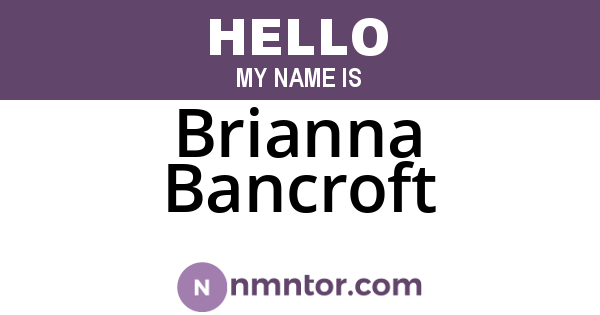 Brianna Bancroft