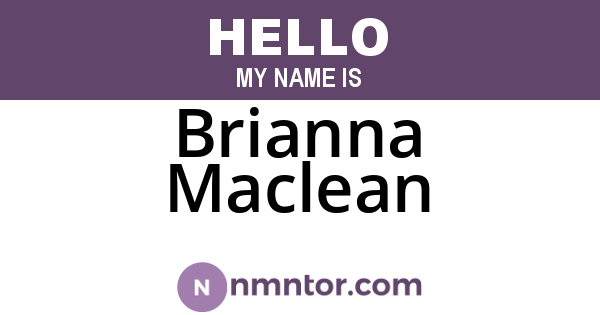 Brianna Maclean