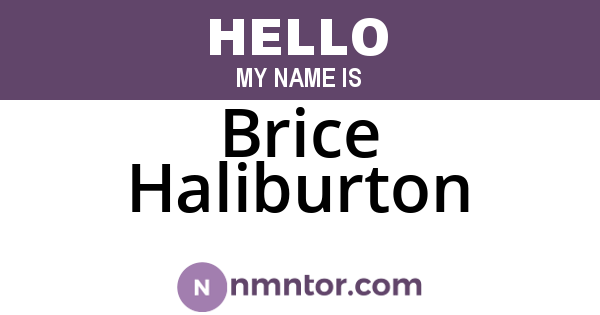 Brice Haliburton