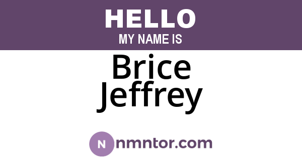 Brice Jeffrey