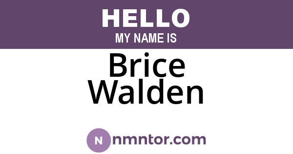 Brice Walden