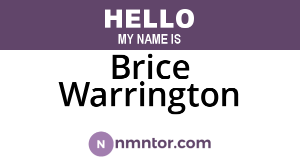Brice Warrington