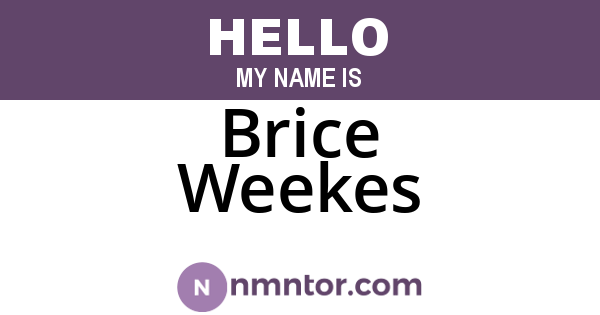 Brice Weekes