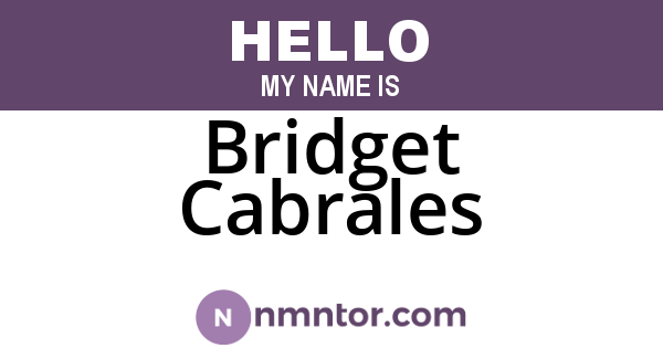 Bridget Cabrales