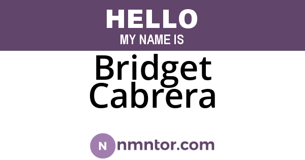 Bridget Cabrera