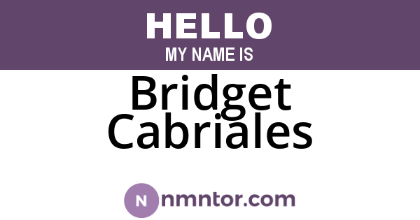 Bridget Cabriales