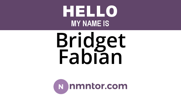 Bridget Fabian