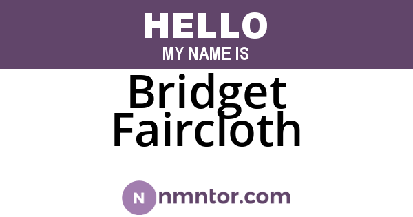 Bridget Faircloth