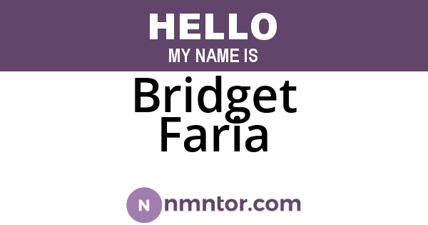 Bridget Faria