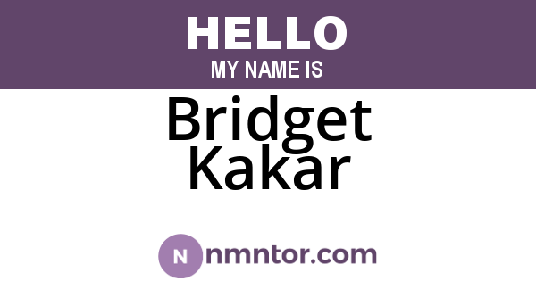 Bridget Kakar