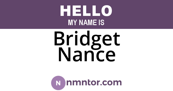 Bridget Nance