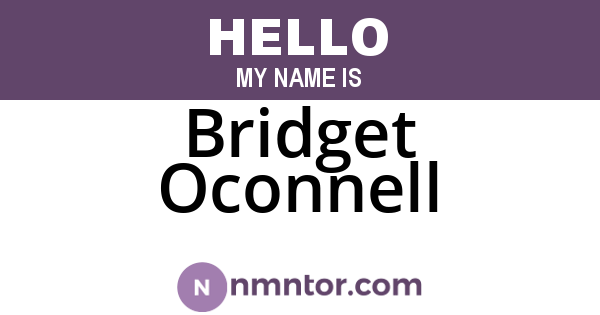 Bridget Oconnell