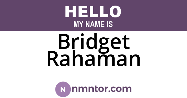 Bridget Rahaman