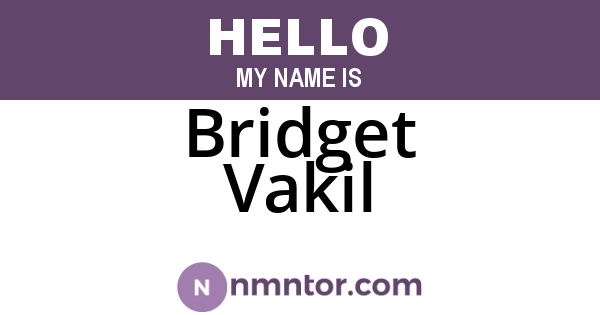 Bridget Vakil