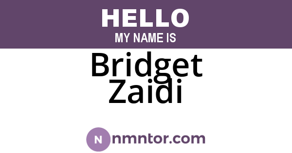 Bridget Zaidi
