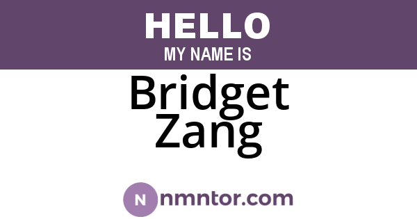 Bridget Zang