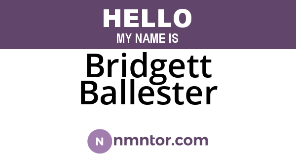 Bridgett Ballester