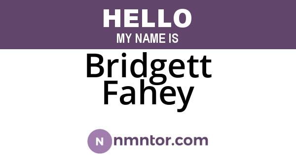 Bridgett Fahey