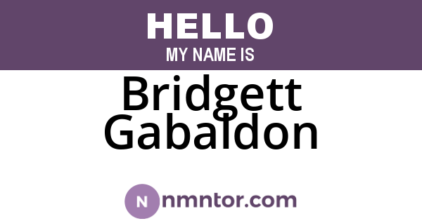 Bridgett Gabaldon