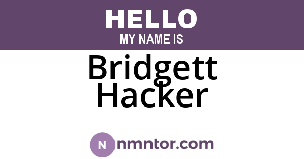 Bridgett Hacker