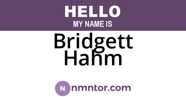 Bridgett Hahm
