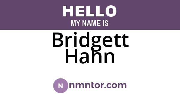 Bridgett Hahn