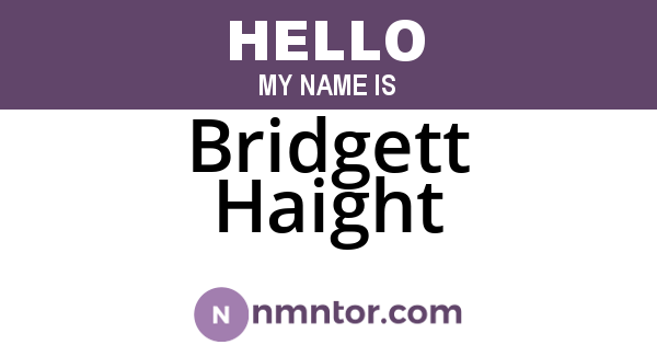 Bridgett Haight