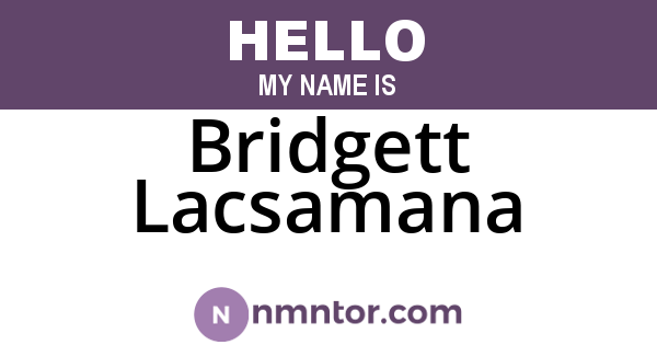 Bridgett Lacsamana