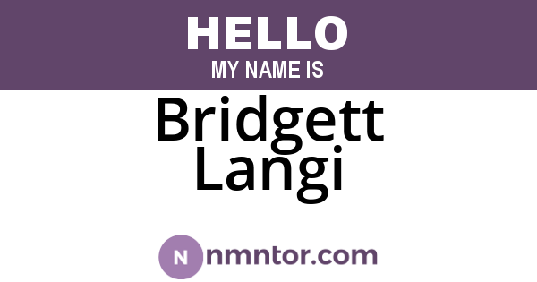 Bridgett Langi