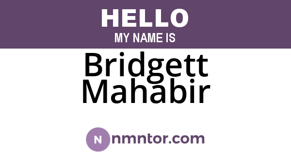 Bridgett Mahabir