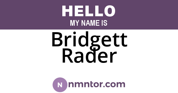 Bridgett Rader