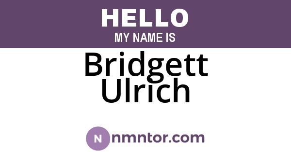 Bridgett Ulrich