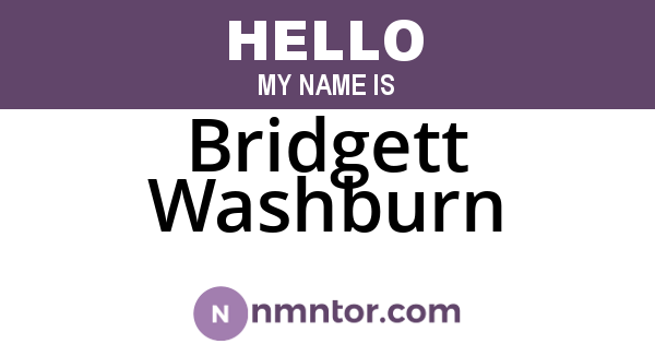 Bridgett Washburn