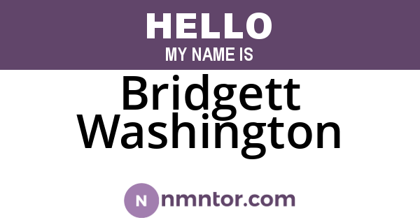 Bridgett Washington
