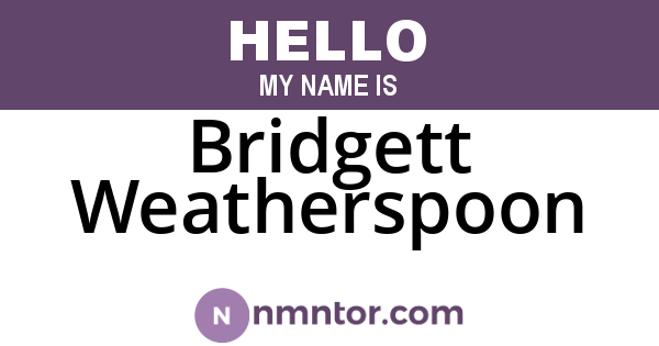 Bridgett Weatherspoon
