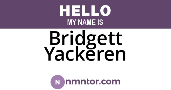 Bridgett Yackeren
