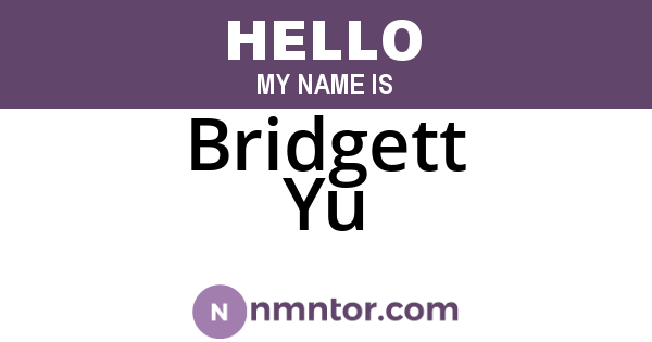Bridgett Yu