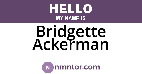 Bridgette Ackerman
