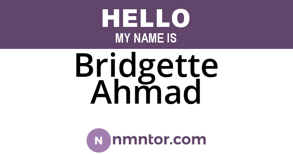 Bridgette Ahmad