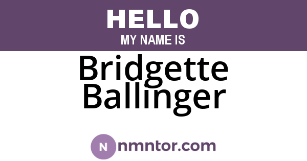 Bridgette Ballinger