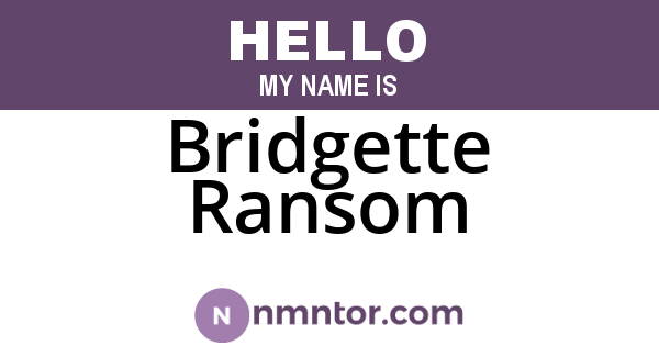 Bridgette Ransom