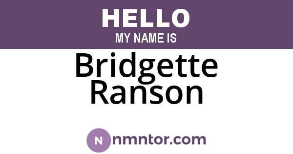 Bridgette Ranson