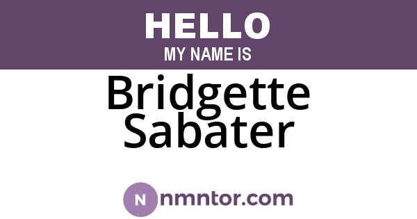 Bridgette Sabater